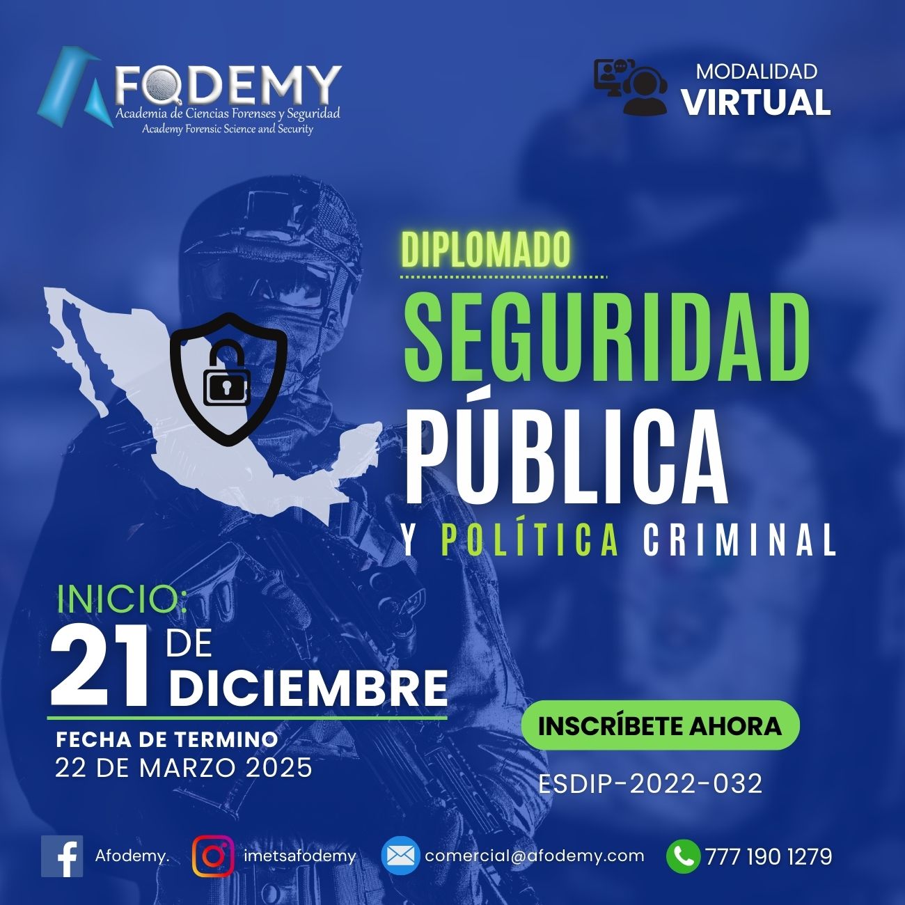 Diplomado especializado en seguridad pública y política criminal